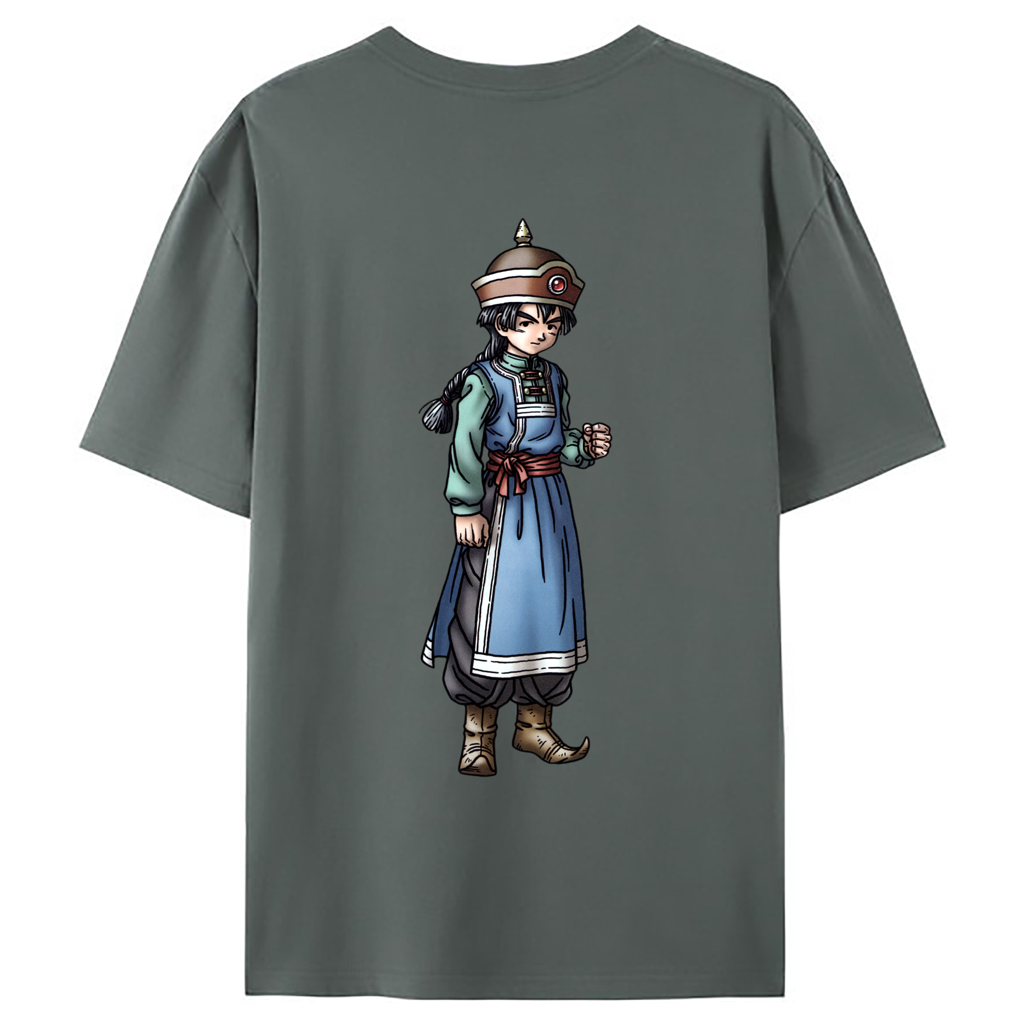 （画像用） ドラゴンクエスト Doragon Kuesuto Dragon Quest 綿100％ メンズ半袖Tシャツ（バックプリント） 通気性